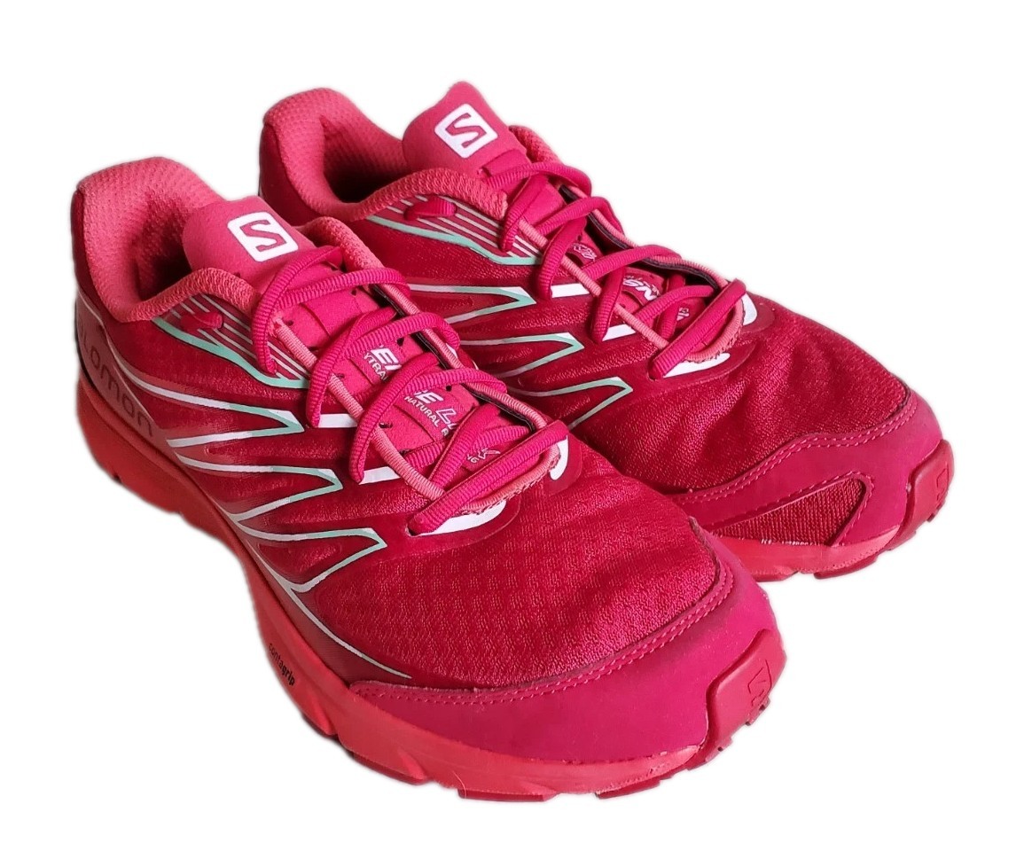 Scarpe da trail SALOMON Sense Link donna UK 7 5 EU 41 5 rosa Ortholite indossate una volta