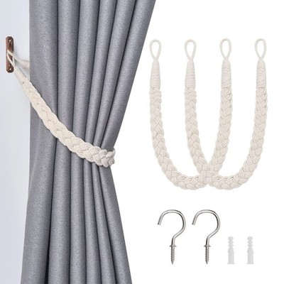 Pretty Jolly 2er Pack Natur Baumwolle Seil Vorhang Raffhalter 2er Pack, Beige 