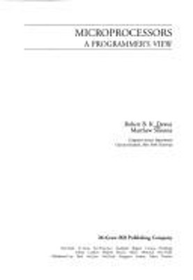 Microprocessors : A Programmer's Guide Hardcover Robert Dewar