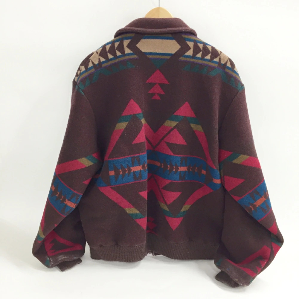 Pendleton Native Pattern Jacket XL Brown Used Ame… - image 2