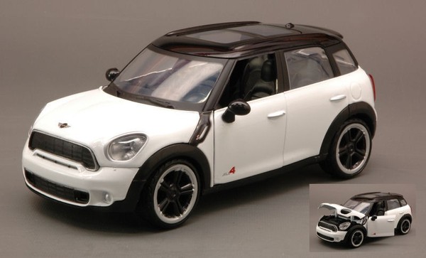 Motormax 1/24 Mini Cooper S Countryman 2011 Weiss Statisches Modell Diecast-image