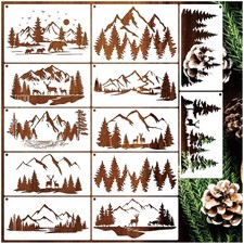 Mountain Stencils Pine Tree 11.8 x 6 inches, x 8 white clear