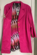 NEW NWT Original Antthony Womens Size 2X Mid Length PINK Trench  Coat
