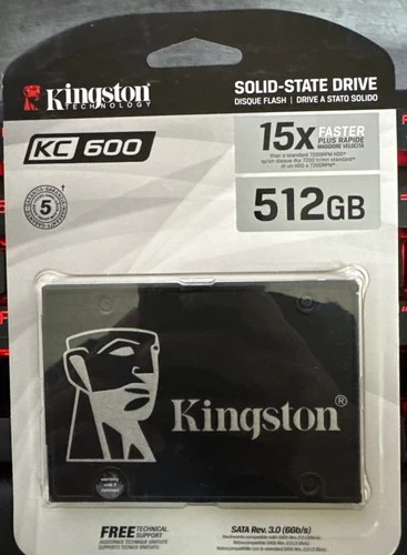 Kingston KC600 Internal State Drive 512GB SATA 2.5" - Black (SKC600/512G)