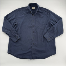 LL Bean Shirt Mens Large Blue Button Down Traditional Fit Cotton Pocket Casual
