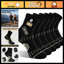 6 Pairs Copper Infused Ankle Compression Sock...
