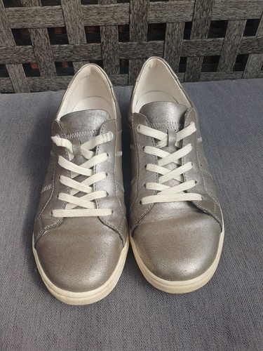 Josef Seibel CAREN Entrenadores Antiguos Metálicos - Platino (Plata/Gris) UK5 Cordones £89