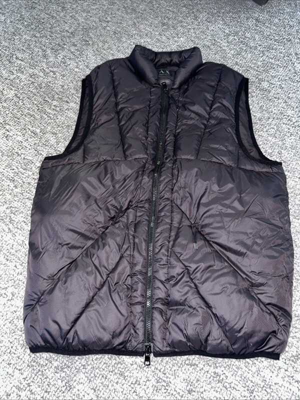 Armani Exchange Puffer Vest Black Full Zip Women Size M Used