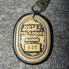 Vintage Gran Hotel Velazquez Madrid Spain Hotel Room 508 Key
