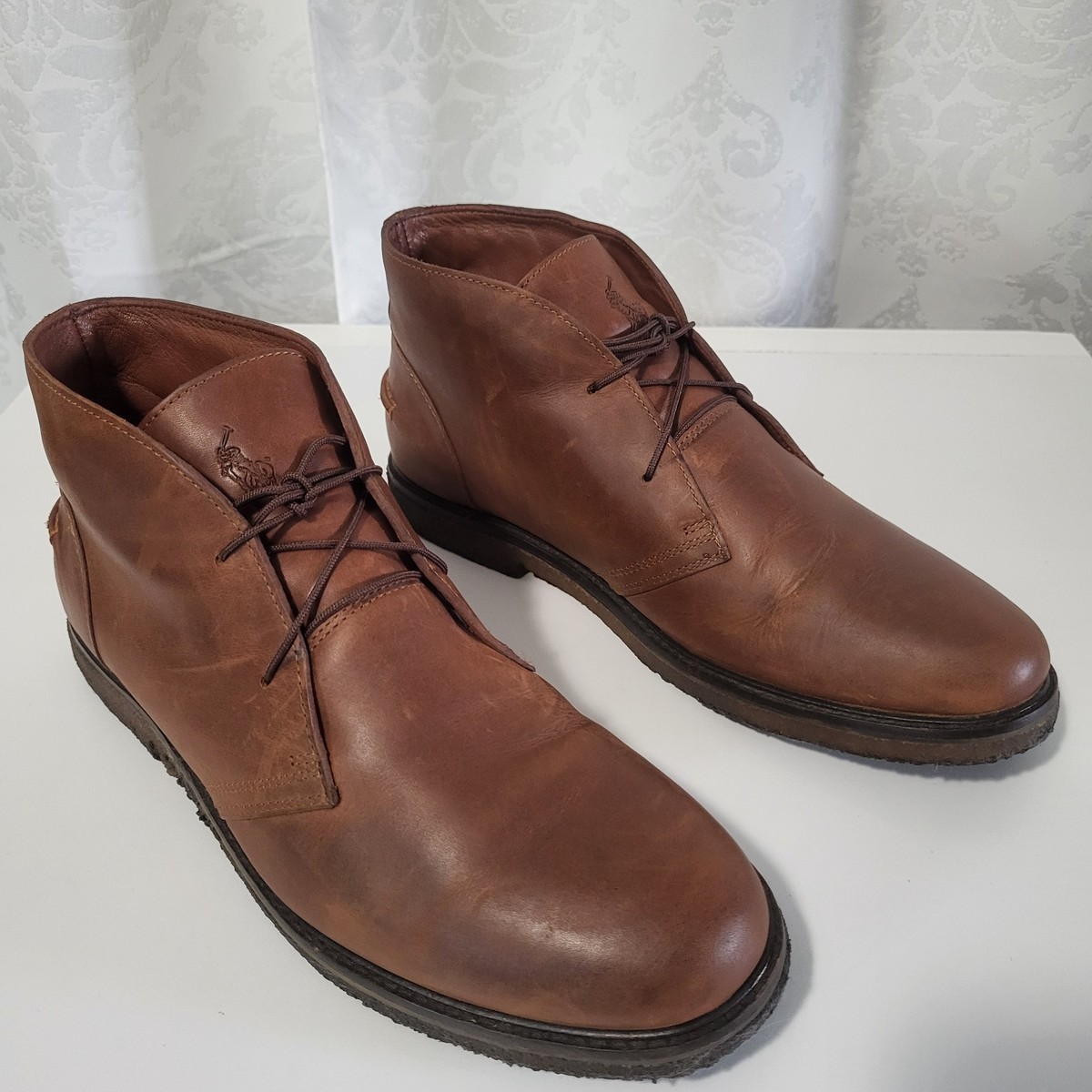 Polo Ralph Lauren Brown Leather Chukka Boots Mens Sz 10D  display picture 2