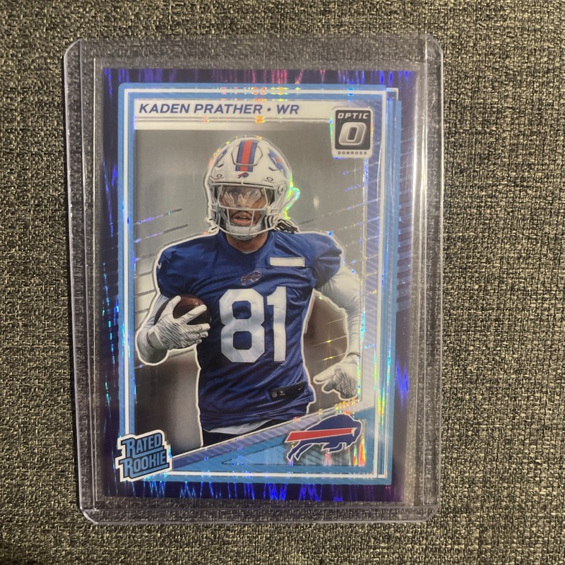 KADEN PRATHER BILLS 2025 DONRUSS OPTIC RATED ROOKIE PURPLE SHOCK