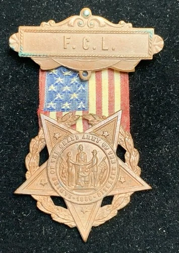 Antique Ladies GAR FCL Grand Army Of The Republic Civil War Veteran Medal Ribbon