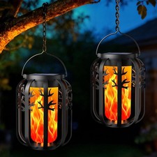 KagoLing Solar Lights Outdoor Garden, 2 Pack Gen2 Realistic Flickering Flame Han