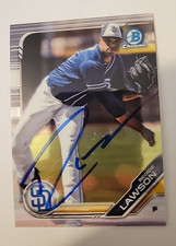 Reggie Lawson Signed 2019 Bowman Chrome Baseball Card San Diego Padres #BCP68