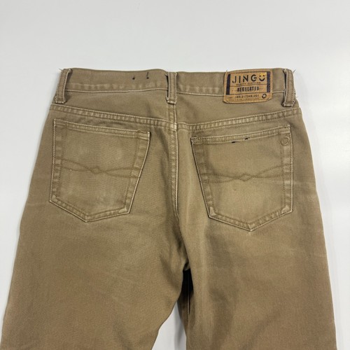 Jeans Jingo bootcut uomo 30x31 cotone marrone twill 5 tasche piatto davanti vestibilità rilassata - Foto 9 di 10