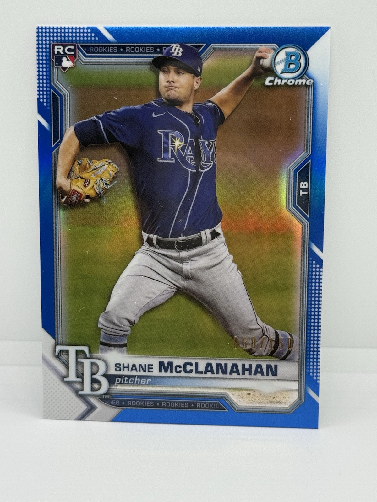 2021 Bowman Chrome - Shane McClanahan #8 Blue Refractor /150 (RC)
