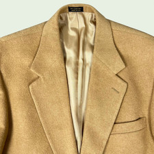Vintage Robert Stock Camel Hair Sport Coat Blazer Men's 44R Brown Made in USA