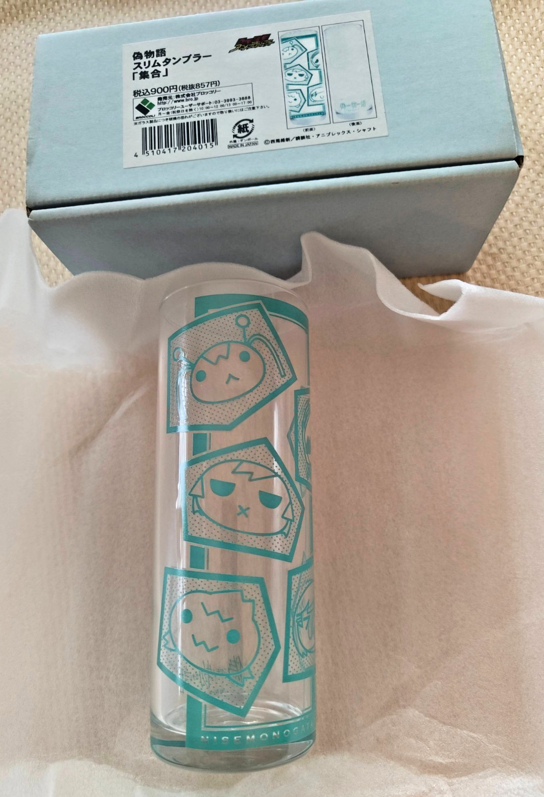 Vaso delgado Nisemonogatari vaso brócoli anime manga monogatari series nuevo embalaje original