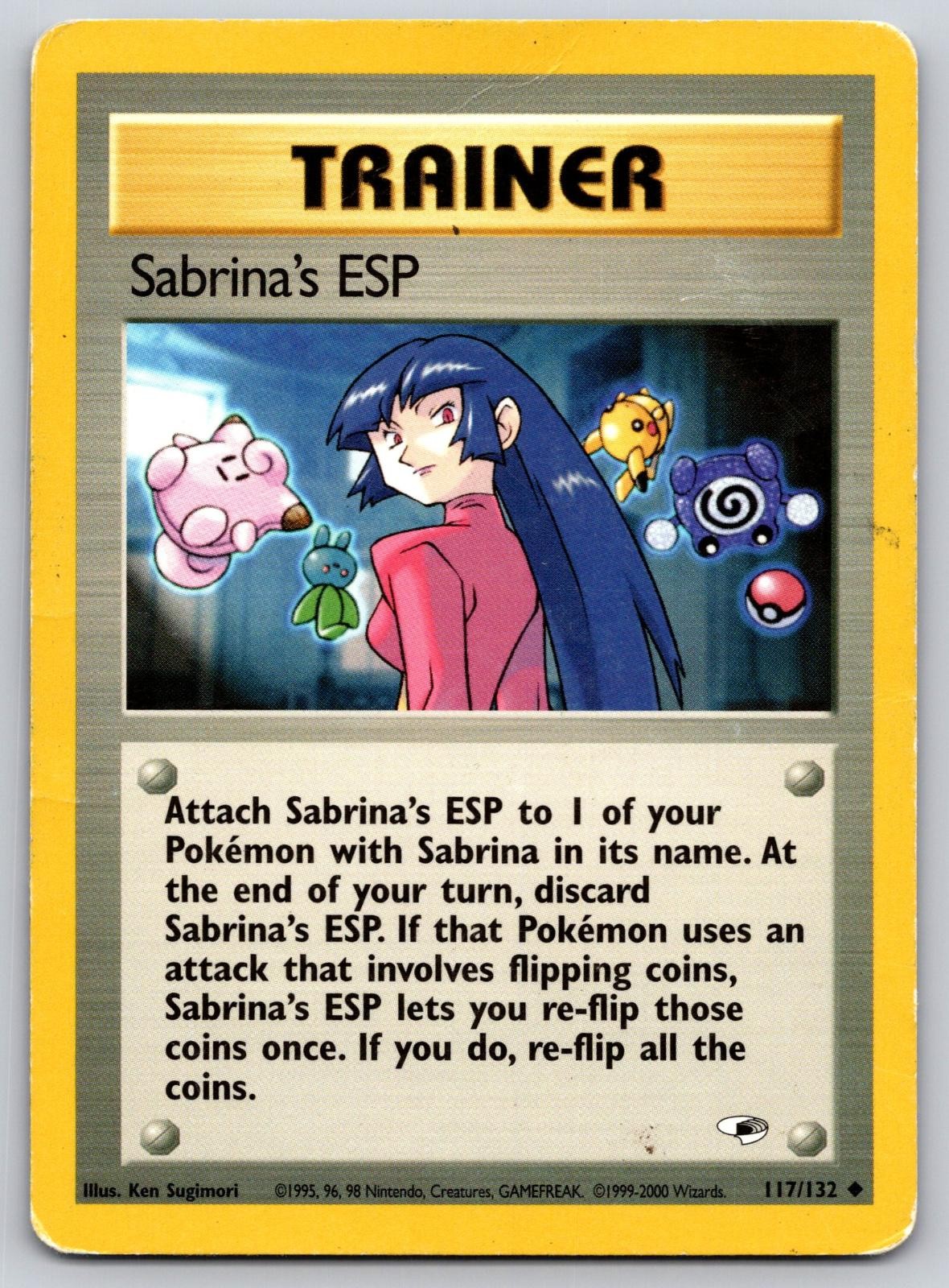 Sabrina's ESP 117/132 Uncommon Gym Heroes Pokemon Unlimited Moderately Played