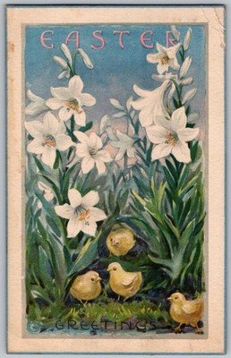 Antique Postcard Easter Lilies and Chicks Waco, Texas Waco, TX 1910s