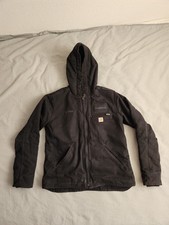 Carhartt Duck Canvas Sherpa Lined Jacket Womens Size Small Black 104292 BLK