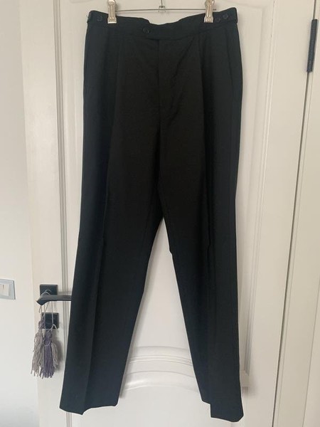 Men Balmain Trousers Black Wool 34