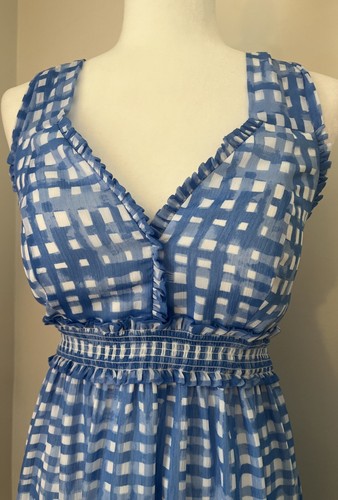 Lilly Pulitzer Cailee Kleid Neckholder Feelin Beachy Gingham Rüschen Bennet blau NEU - Bild 5 von 11