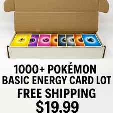 1000+ Pokémon Basic Energy Card Lot – Free Shipping
