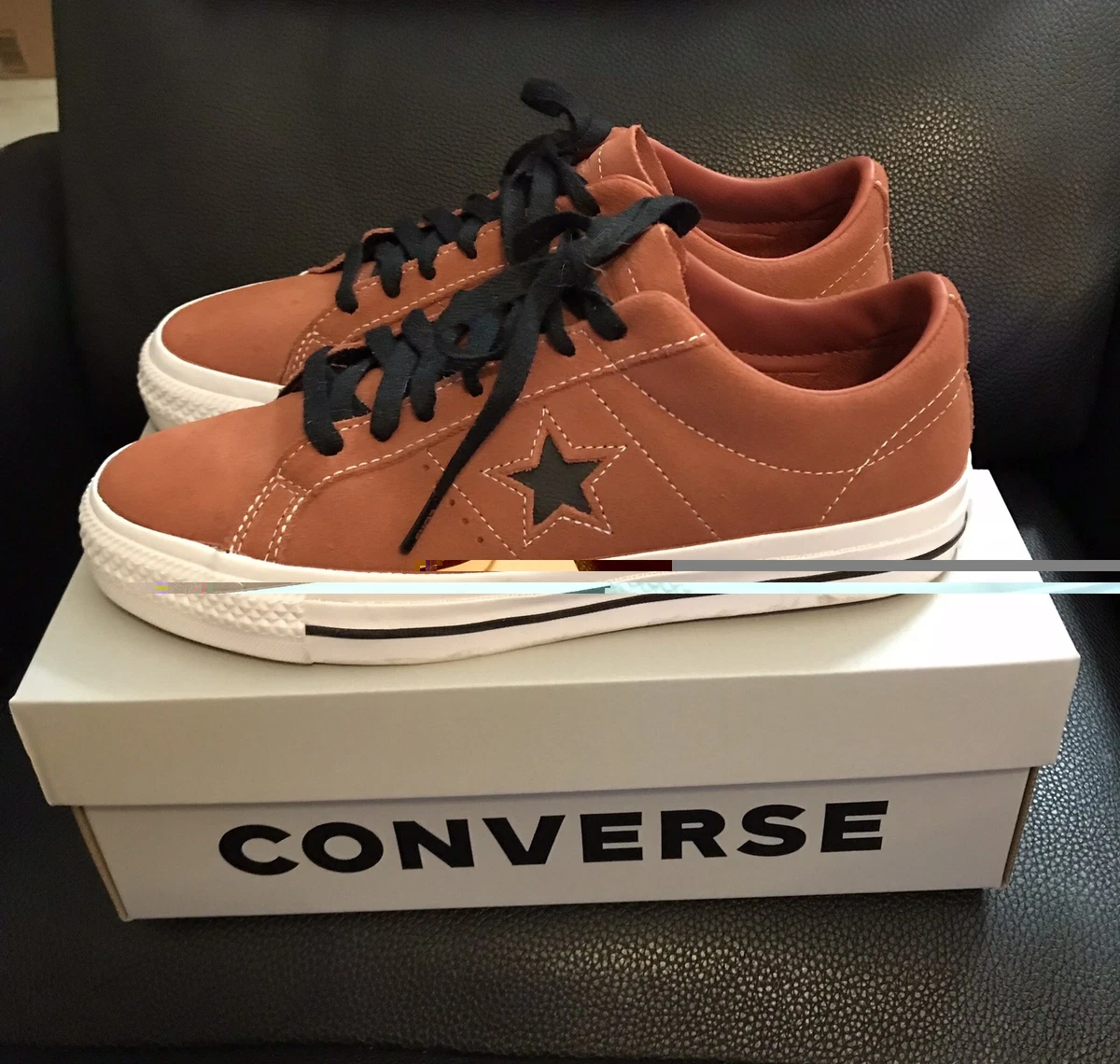 Converse Men’s 9 Sneakers Leather White Brown CONS Skate Fastbreak Pro SAMPLE CONVERSE CONS FASTBREAK PRO MID - RUGGED BROWN/WHITE/MESA  main image 3