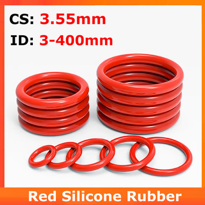 Food Grade Silicone Rubber O Rings CS 3.55mm ID 3-400mm Red O-Ring Seals Washer