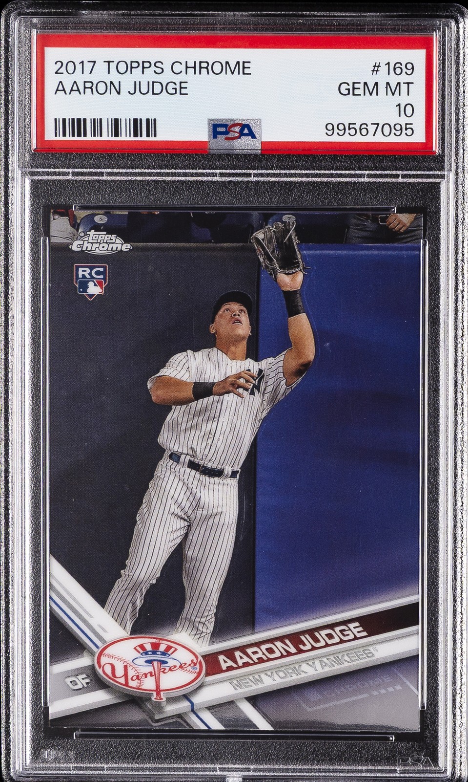 2017 TOPPS CHROME #169 AARON JUDGE PSA 10