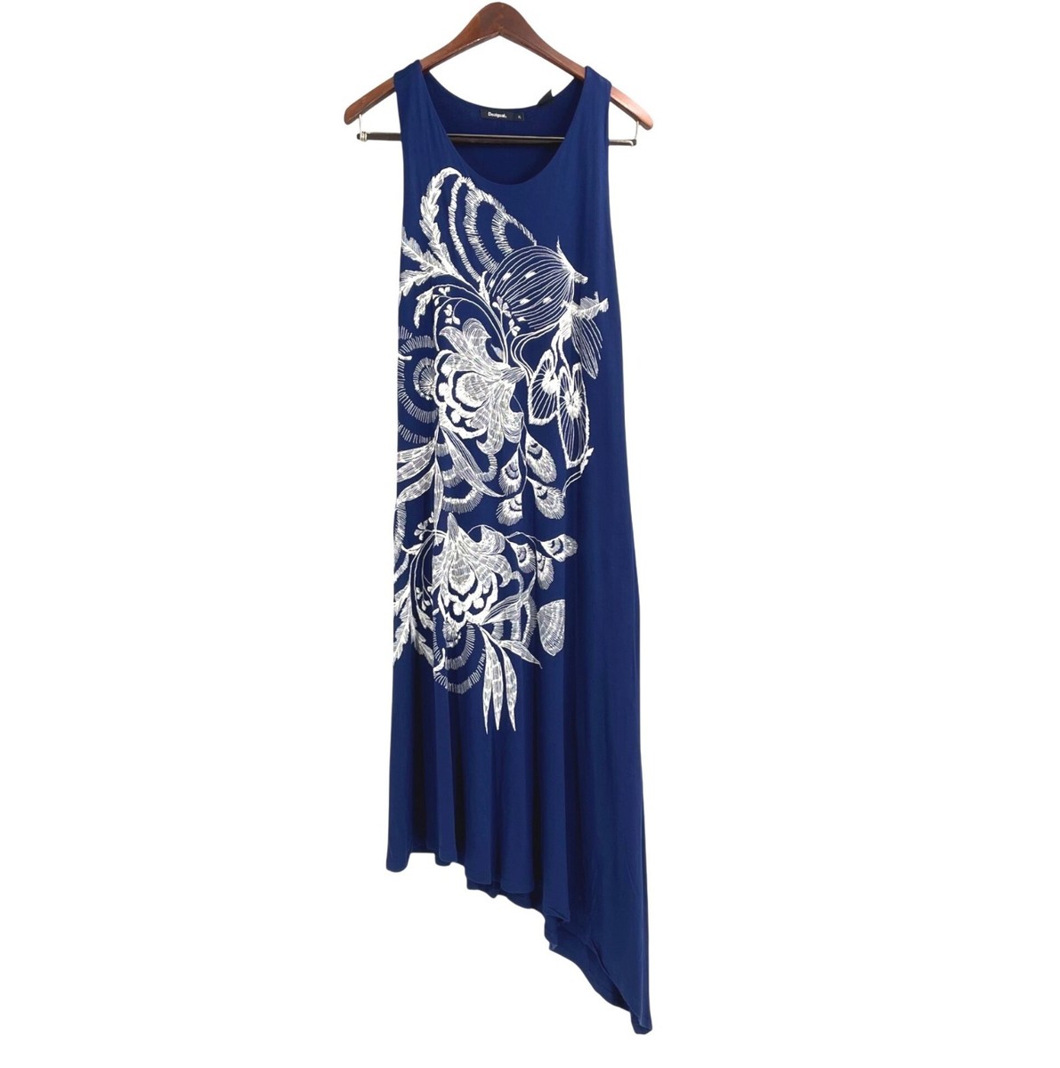 knee length dresses for ladies Desigual Black and Pink Floral Sleeveless V-Neck Midi Dress main image 0