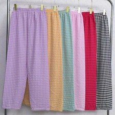 Womens Pajama Pants Lightweight Soft Flannel Plaid Casual Lounge Sleep Bottoms