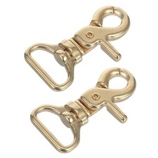 2Pcs Gold Brass Swivel Lobster Claw Clasps Durable Keyring Clips for Home Use