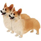 2 Pcs Corgi Figurine Animal Figurines Mini Plastic Dog Puppy Model Ornament