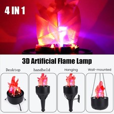3D LED Fake Fire Flame Light 4-in-1 Artificial Fire Flames Handheld  Hanging