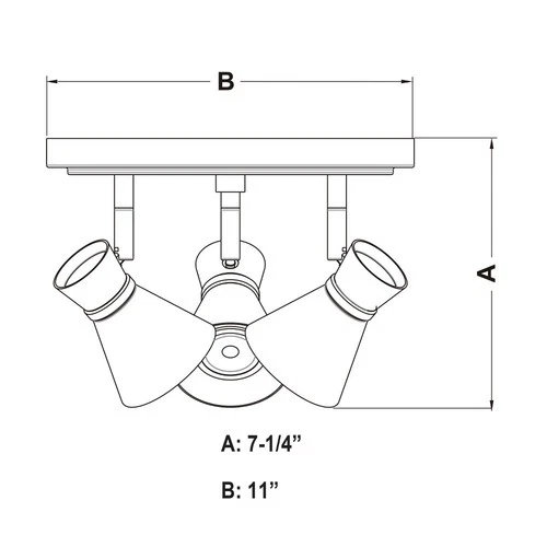 Vaxcel - Alto 3-Light Directional Light in Mid-Century Modern Style 7.25 Inches - Picture 3 of 4