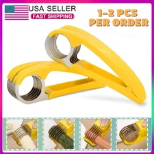 Banana Slicer ABS Stainless Fruit Vegetable Salad Peeler Cutter Kitchen Tools US
