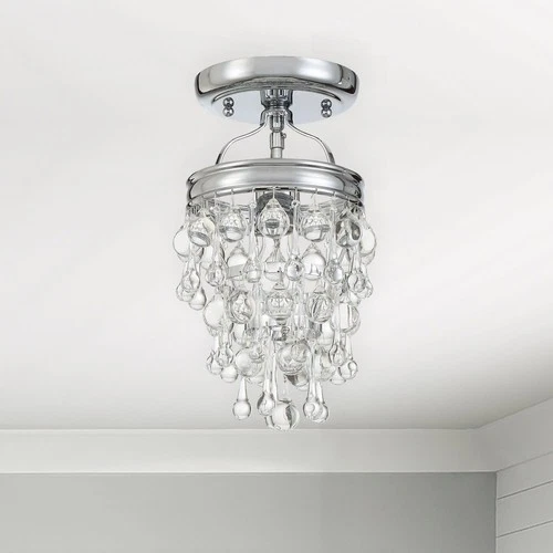 Crystorama Lighting Group 131_CEILING Calypso 7"W Semi-Flush - Chrome - Picture 3 of 12