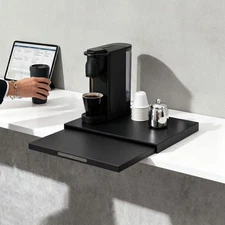 Microwave Stand w/ Pull-Out Shelf, Countertop Organizer Compact Microwaves Stand