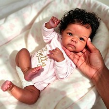Anano Black Reborn Baby Dolls Full Body-18 in 18 inches, White
