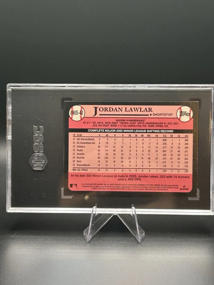 2024 Topps Update - Jordan Lawlar US-40 - 1989 Design (RC) - SGC 10 - Image 3 of 4