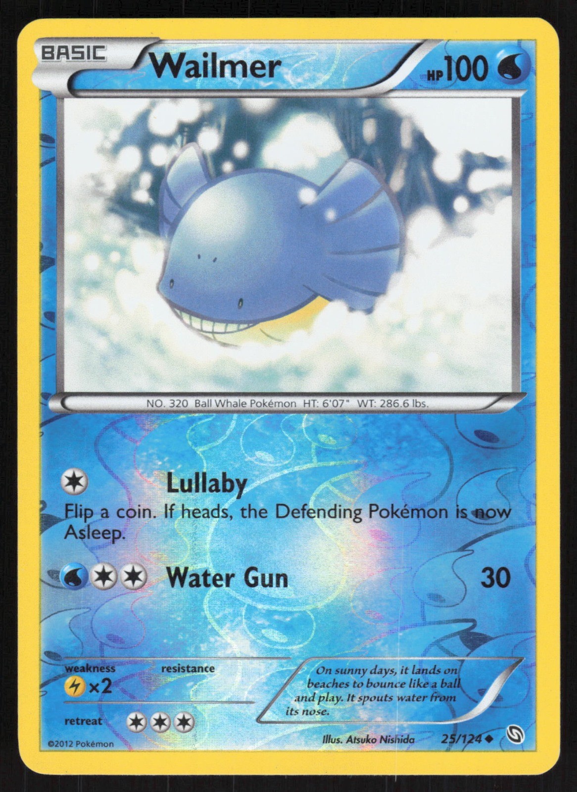 Wailmer Reverse Holo 25/124 LP Dragons Exalted Pokemon Card