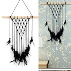 Einfaches Design Federschmuck Makramee Woven Wandbehang Chic Böhmische Heimat