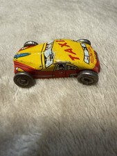Vintage 1940s Japan Tiny Tin Litho Toy Yellow Taxi Cab Car
