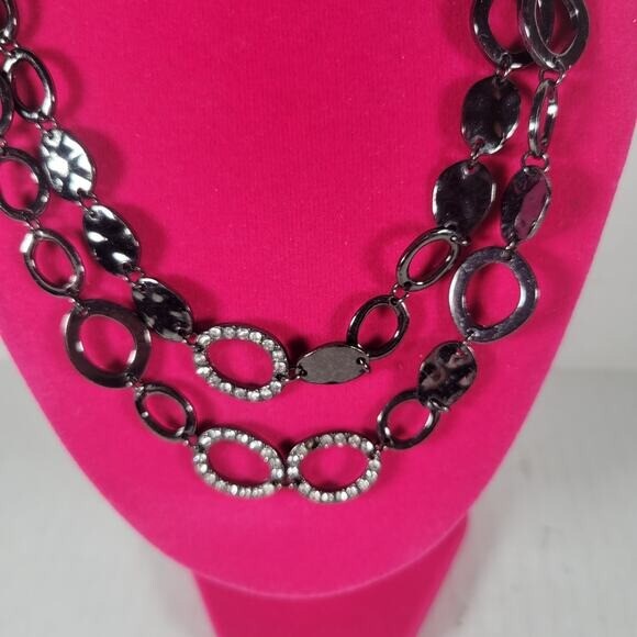 Black Metallic Multistranded Statement Abstract S… - image 2