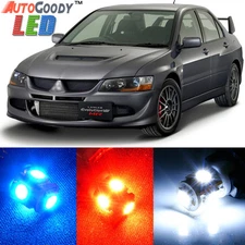 9 x Premium Xenon White LED Lights Interior Package Kit for Lancer Evo 8 9 +Tool