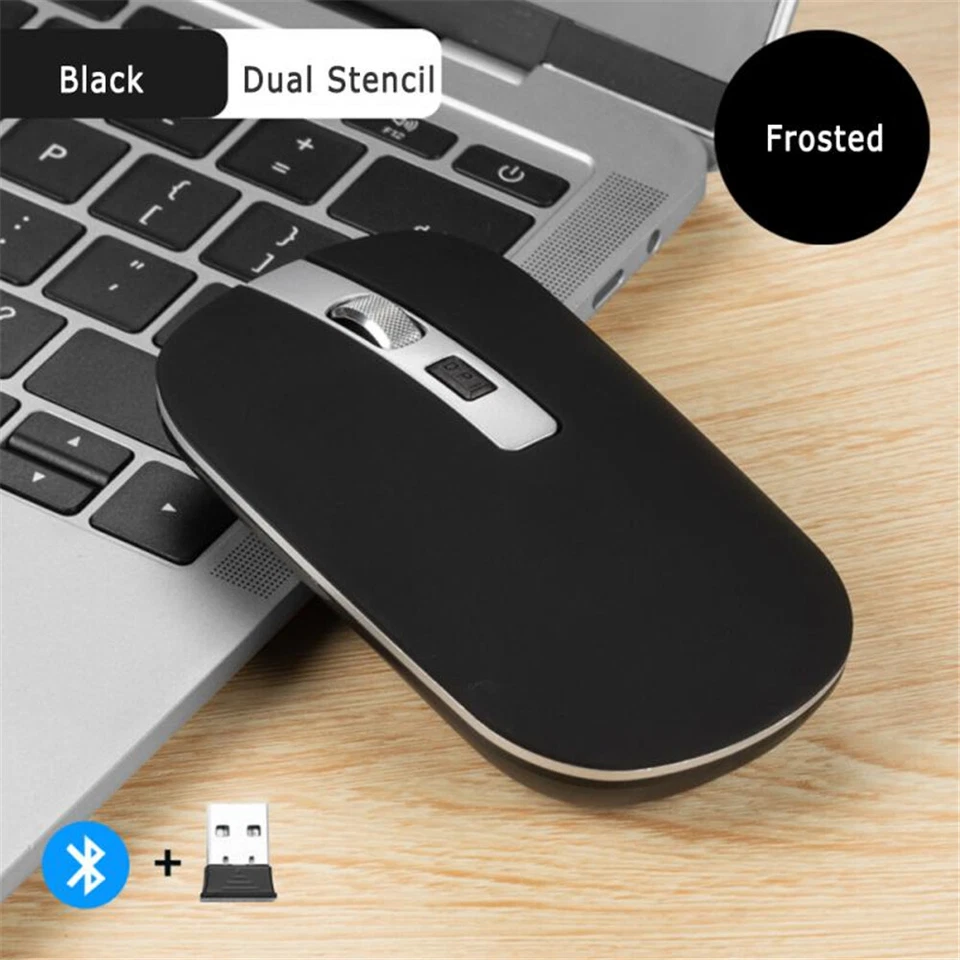 Bluetooth Rechargeable Dual Mode Wireless LED Mouse for PC Laptop Slim Silent - Image 4 of 4