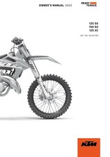 KTM Owners Manual Book Guide 2022 125 SX, 125 XC & 150 SX