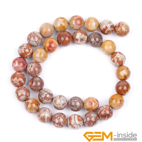 Yellow Crazy Lace Agate Natural Gemstone Round Loose Spacer Beads Strand 15" DIY - Picture 7 of 30